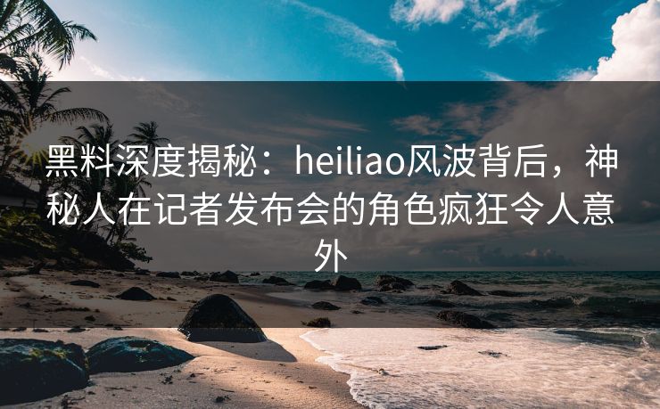 黑料深度揭秘：heiliao风波背后，神秘人在记者发布会的角色疯狂令人意外