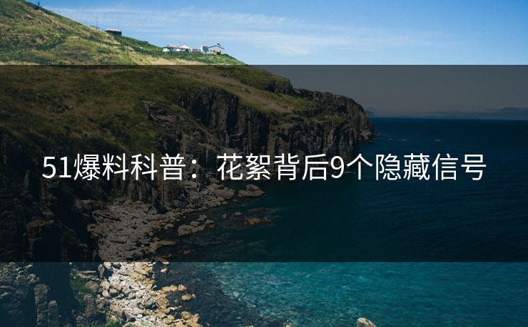51爆料科普：花絮背后9个隐藏信号